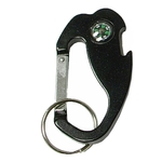 Jumbo size 4 in 1 carabineer with compass and bottle opener