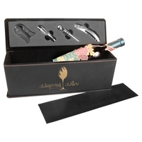Leatherette Wine Tool Set and Bottle Case