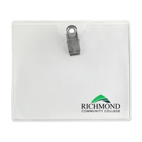 Horizontal Clip-On Clear Vinyl Badge Holder, 4.25" x 3.5"
