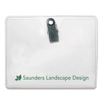 Horizontal Premium Clip-on Vinyl Badge Holder, 4" x 3"
