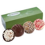 3 Pack of Mega Hot Choc Bomb w/ Sleeve-Milk/Dark, Peppermint