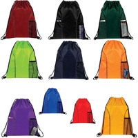 Drawstring backpack made of 210 Denier polyester features dual front...