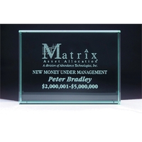 4" x 2.5" engraved jade glass paperweight.... from ASI 92531 Unique Custom...