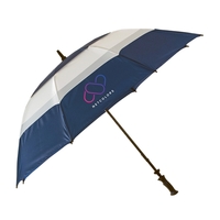 Golf umbrella w/ triple canopy, double vent, 62" arc, fiberglass frame......