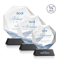 Starfire octagon shape award with faceted edges on a tall tapered... from ASI...