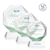 Starfire octagon shape award with faceted edges on a tall tapered... from ASI...