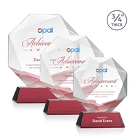 Starfire octagon shape award with faceted edges on a tall tapered... from ASI...
