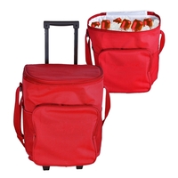 600 Denier polyester soft rolling trolley-style cooler with PEVA insulation...