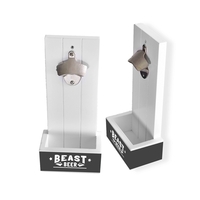 Wooden wall-mounted bottle opener with metallic hardware.... from ASI 76730...