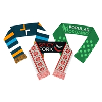 Thick acrylic winter scarf woven from scratch with optional fringe and......