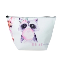 Wide Vegan Leather Bottom Gusset Full Color Amenity Pouch