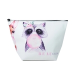 Wide Vegan Leather Bottom Gusset Full Color Amenity Pouch