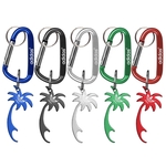 Palm Tree Shaped Bottle Opener Key Holder and Carabiner