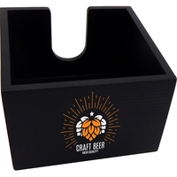 Square Wood Napkin Holder- Black