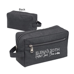 300D Polyester Heather Zipper Toiletry Travel Kit Bag