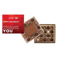 Custom Chocolate Gift Box w/Gourmet Truffles, Full-Color Lid