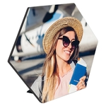 White ChromaLuxe Hardboard Hexagon Photo Panel