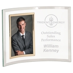 11" x 8" Jade Glass Crescent with 4" x 6" Picture Frame