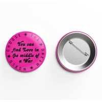 3" Full color, two piece, round button in metal construction.... from ASI...