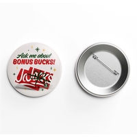 4" Full color, two piece, round button in metal construction.... from ASI...