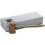 10 1/2" Oak style gavel with band in gift box