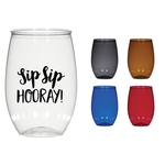 16oz. Stemless Plastic Wine Glass
