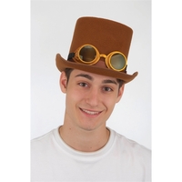 Deluxe Felt Steampunk Top Hat w/Goggles. Color: Black. Size:... from ASI...