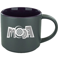 16 oz. mug with a satin gray exterior, glossy purple interior.... from ASI...