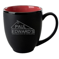 15 oz. bistro mug with matte satin black exterior and glossy... from ASI...