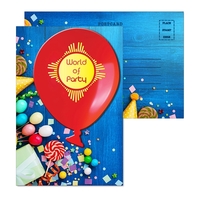 6" x 4" full-color direct mail postcard with 3.75" balloon-shaped acrylic......