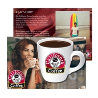 6" x 4" full-color direct mail postcard with 3.75" coffee cup-shaped... from...