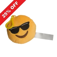 Plush emoji keychain made of polyurethane with a smiling expression and......
