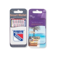 2" x 3" adhesive silicone cellphone wallet with custom retail packaging.......