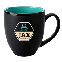 15 oz. bistro mug with matte satin black exterior and glossy... from ASI...