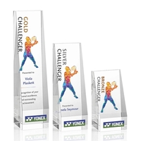 Tall thick optical crystal award with VividPrint™... from ASI 84592 St Regis...