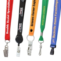 3/4" Custom Silkscreen Lanyards, Flat Ribbed Polyester