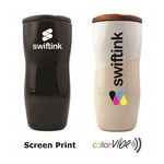 12 oz. Ceramic Tumbler w/ Wood Lid