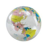 Inflatable 16" globe beach ball with clear and multi-color world map... from...