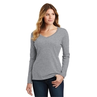 Port & Co Women's Long Sleeve Fan Favorite V-Neck Tee.