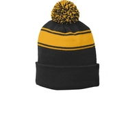 Sport-Tek Stripe Pom Pom Beanie.... from ASI 84863 SanMar