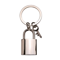 Key and lock metal keychain with laser engraving on one location... from ASI...