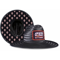 Custom Lifeguard Black Straw Hat with full color Patch and Custom... from ASI...