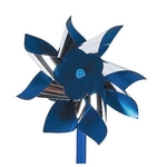 Pinwheel, 4" Blue Silver (ASSEMBLY INCLUDED)