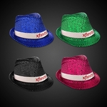 Sequin Costume Fedora With Imprinted Band