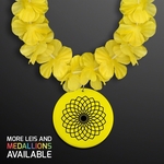 Yellow Flower Lei Necklace with Medallion (Non-Light Up)