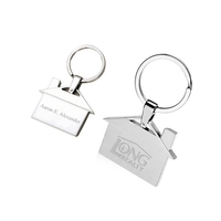 House Shaped Metal Keychain