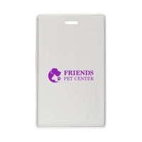 2.64" x 4.50" vinyl card sleeve with locking slot and strap... from ASI 62088...