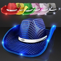 Sequin Cowboy Hat with White Band