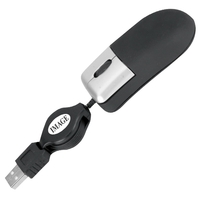 Super mini optical USB mouse with retractable cord, black.... from ASI 79535...