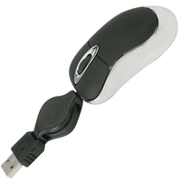 Black, 3D super mini optical USB mouse with retractable cord.... from ASI...